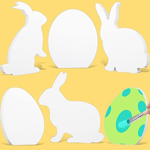 6 kom Uskršnji zeko drveni znakovi nedovršeni stol za zečja jaja drveni znakovi Peeps zeko u obliku jaja