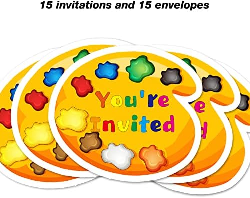 Umjetničko slikanje Rođendani pozivnice u obliku poziva na ispuni skup 15 sa kovertima Šarene umetničke