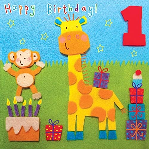Twizler 1. rođendanska čestitka žirafa-dob 1 rođendanska čestitka-rođendanska čestitka za djevojčice