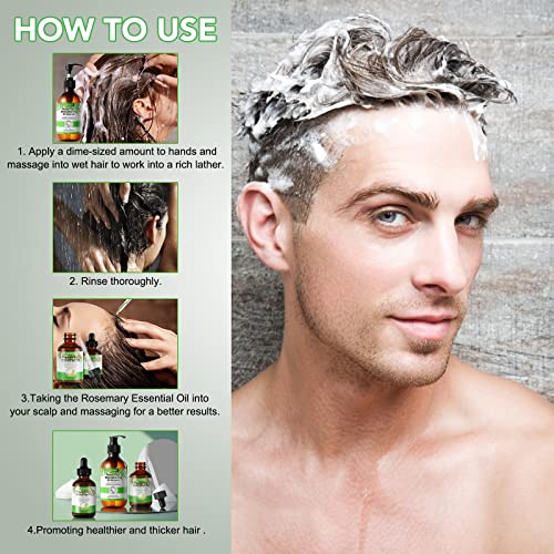 Šampon za jačanje ruzmarina sa biotinom za rast kose, čisto & amp; Nourish vlasište, tretman