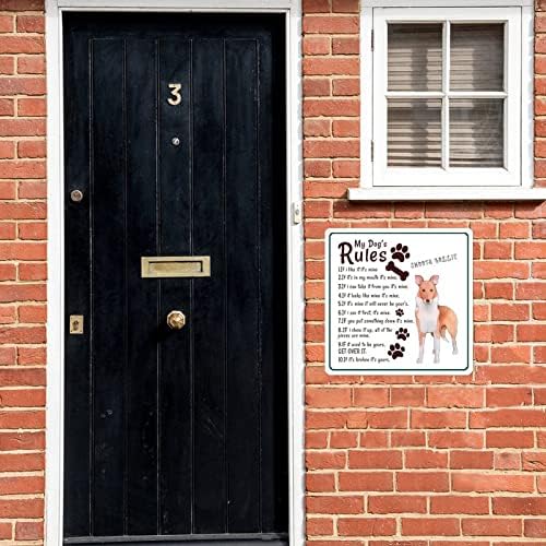 Smiješna metalna limena ploča za pse pravila uznemirena vješalica za vrata za pse za kućne ljubimce sa sarkastičnim psom koji kaže seoska metalna ploča Vintage zidni ukrasi za pse za Patio poklon za vlasnika kućnih ljubimaca