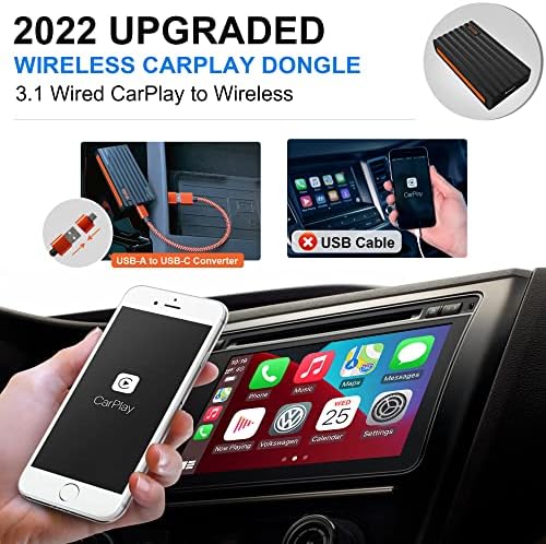 2022 nadograđeni bežični CarPlay Adapter za iPhone, za fabrički ožičeni Apple CarPlay automobil, žičani