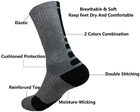 Košarkaške čarape muške vanjske atletske čarape za posadu jastučiće debele sportske duge kompresijske čarape 4 Pakovanje