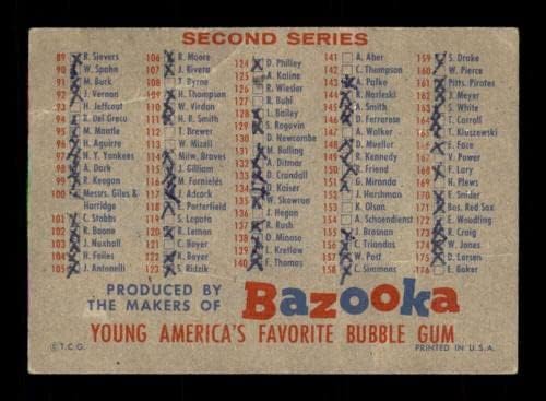 1005 Kontrolni popis 1 / 2-1957 TOPPS bejzbol kartice G / VG - bejzbol ploča sa podiznim vratima Vintage