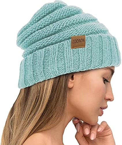 Zimske kape za žene za žene kabel pletene šešire meke tople žene Beanies Stretch debeli pleteni poklopac