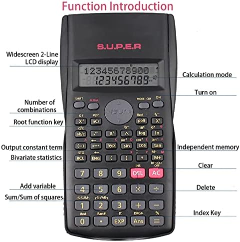 2-linijski naučni kalkulator, naučni kalkulator profesionalnog razreda sa 240 naučnih funkcija, kalkulator matematike pogodan za školu i poslovnu, shus-sc