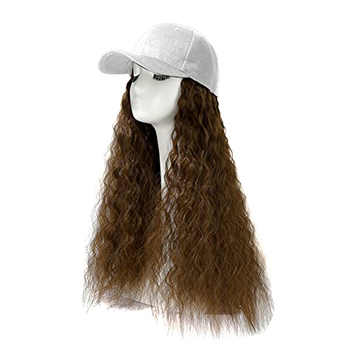 Podesiva talasna frizura perika bejzbol kapa kosa duga kosa kovrčava kapa priložena perika šešir širokog oboda za žene
