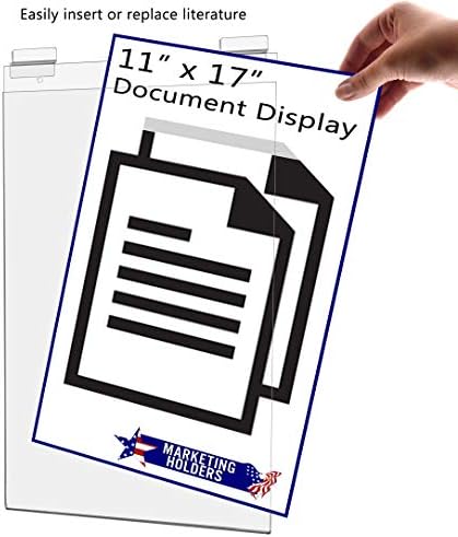 Nosioci marketinga Slatwall Držač potpisnika Literatura zaslon za prikaz okvira pakovanje od 10 jasno akril 11 w x 17 h
