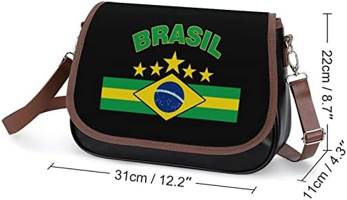Brazilska zastava kože srednje rame torba modnih casual križnih torbi sa remenom