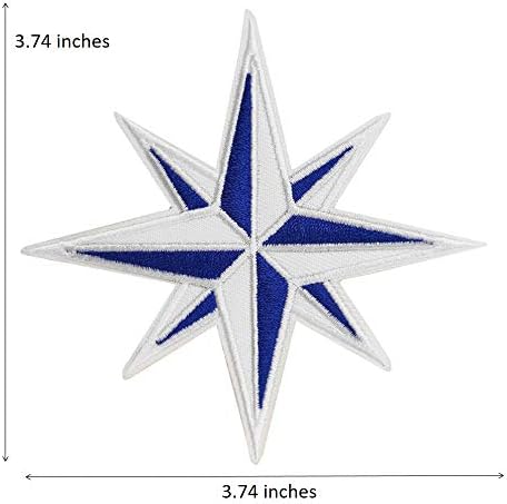 Slatka patch plava i bijela osam mrlja sa 8 točaka Ruža Nautical Star