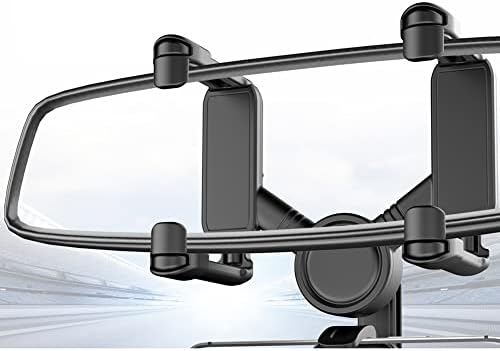 Ihreesy Retračni prikaz Držač telefona, 360 ° rotacijski automobil držač za mobitel Univerzalni nosač telefona postolje Car Redview Retroving Mount za pametne telefone, sivo