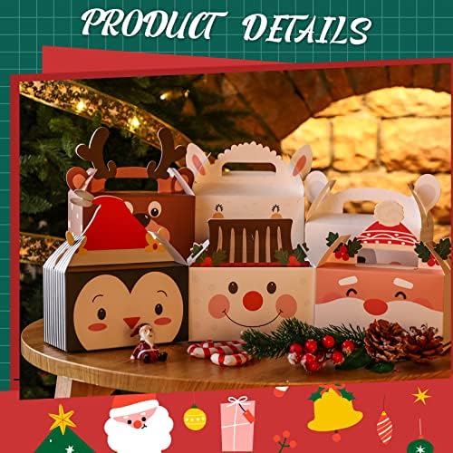 Božić kutije Božić bombona Cookie kutije Božić poslastica poklon zabat kutije Santa snjegović Elk Alpaca kartonska Božić Goodie kutije sa ručkama za Božić Holiday Party Favors Supplies