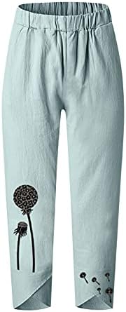 2023 Nove posteljine za žene, Ljeto Dressy Ležerne prilike sa širokim nogama Loop Yoga Capris leptir tiskane salonske hlače