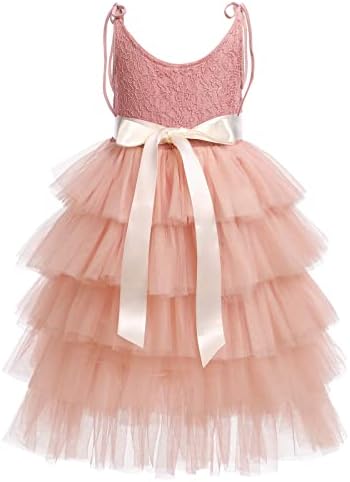 Cvjetne djevojke Boho čipka haljina vjenčanja rođendan odijelo rufffle čipke Ljetni tulle Pageant party