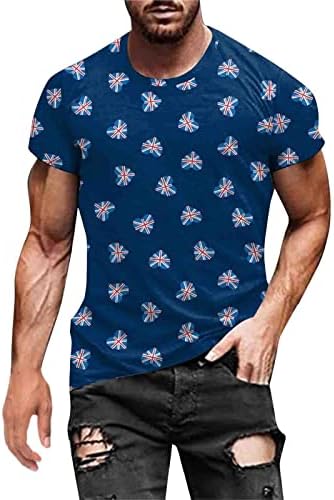 Miashui Workout Shirts for Men mens Summer Independence Day Fashion 3D Digital Printing T Shirt shirt