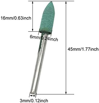 Gumena glava za mlevenje 6mm konusna glava 3mm gumeni točak za montiranje Bit Green za rotacione alate 15kom