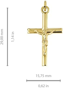 Lucchetta-14 karat gold Cross, od punog zlata Crucifix privjesak, 1x0. 6 veličina, 14k talijanski vjerski pokloni čari za narukvice ogrlice, CR1224