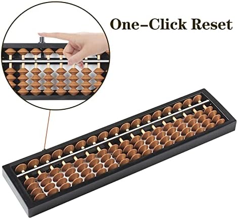 Lizbin Digital Standard Abacus Professional 17 stupac s gumbom za resetiranje, kineski japanski abakusni kalkulator Edukativni alati Abacus brojanje aritmetički alat