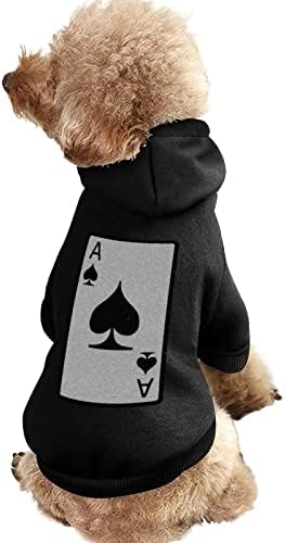 Ace of Spades Winter Pet Hoodie duksevi ispis pulover za pse mačke štene male srednje velike velike