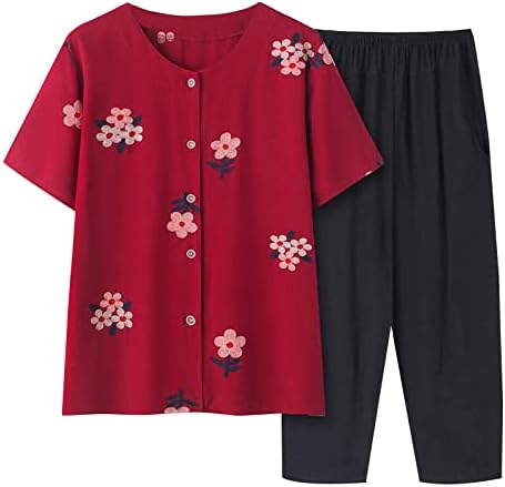 Ljetni setovi žene 2 komada odijela plus veličina Ležerne majica kratkih rukava i hlače postavlja
