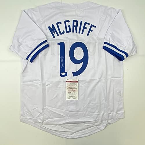 Autographing / potpisan Fred McGriff Toronto bijeli bejzbol dres JSA COA