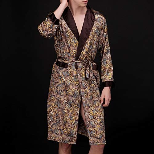 Lu's Chic Muški satenski Kimono Robe Svil Spa Cambobe Luksuzni DRAGON ROBE DIO LOUNGEWEAR