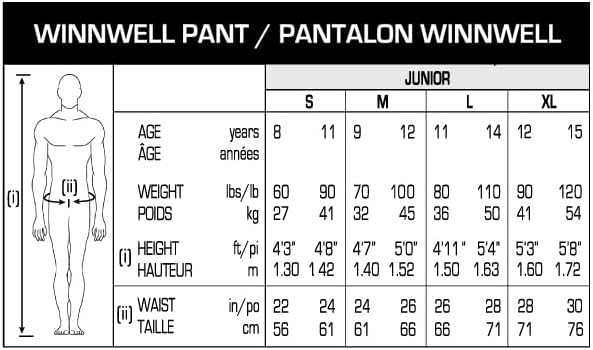 Winnwell Junior AMP500 pantalone za Hokej na ledu-zaštitna oprema za hokejaše - terenski, ledeni i ulični Hokej