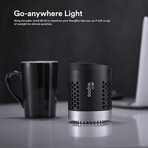 Godox ML30 Handhled LED Video svjetlo, prijenosno LED kontinuirano svjetlo, 5600K 45700Lux CRI96+ TLCI97+ Studio