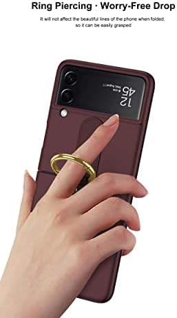Mangix za Samsung Galaxy Z Flip 4 Case Slim Fit Thin Silikonski zaštitni poklopac sa prstenastom futrolom za teške uslove rada, otpornom na udarce za Samsung Galaxy Z Flip 4 5G