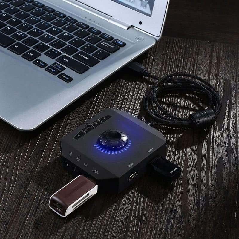 Bhvxw prijenosni lagani računar multi-Port USB Vanjska zvučna kartica multifunkcijski Konverter kompatibilan