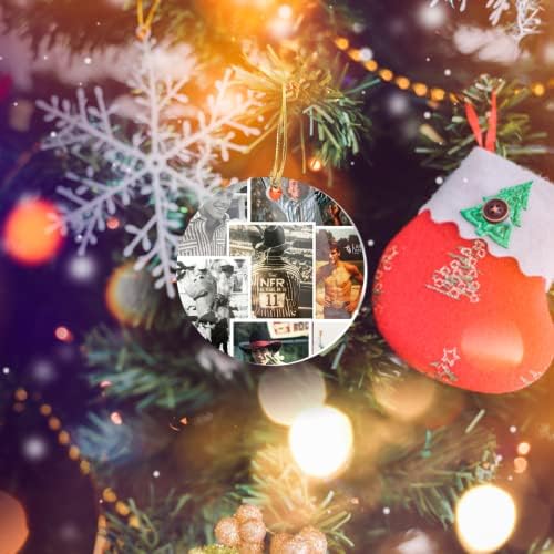 Božićno drvo Ornament Lane Acrylic Frost X-mas Collage Home Decor krug za ukrase drveća, događaje, dekoracija zabave, Praznici, Bijela