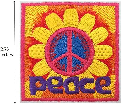 Retro Hippie mirovni znak sa daisy vezenim željezom na šivanju zakrpe