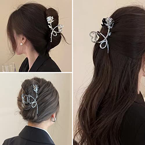 Metal Claw Clip Metal Rose Clip Hair Clip za žene velike kopče za kosu Rose Headdress Clip Hair Clip za