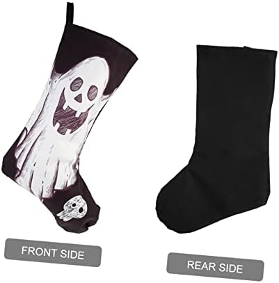 PRETYZOOM 4kom čarapa dizajn čarapa crna torba u obliku čarapa Ghost privjesak Goodies dekor Candy Supplies Holder visi za oblikovani uzorak Halloween čarape Favor Filler torba za kamin poklon