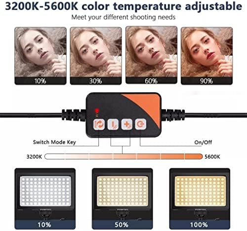 CXDTBH LED video lampa za fotografiju dvobojna 3200-5600K zatamnjena Panel lampa sa stativom za šminkanje selfija