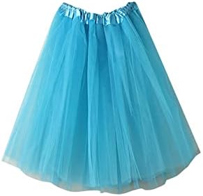 GOBUQIRAN Tutu suknje za žene plesne suknje Moda Puffy predivo za odrasle elastični struk Puff suknja ljetne