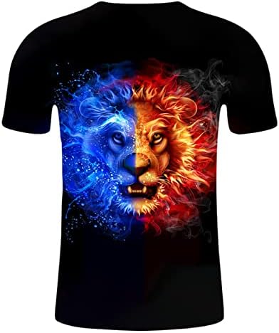 Tops for Mens 3D Wolf Printing Graphic Tee Funny Creative Crewneck Casual kratki rukav Novelty Shirts Summer Top