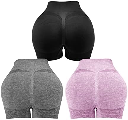 Sicoozoe ženska kratke hlače za podizanje 3 komada visokog struka Tržeća kontrola Yoga kratke hlače Bespremljene ruševe plijenske hlače