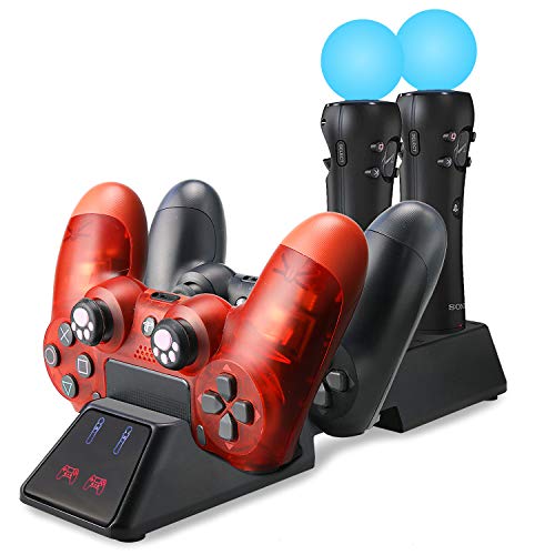 Youshares Quad punging stanica za Playstation 4 Pomicanje kontrolera i PS4 Move Motion Gamepad, PS4 Pomicanje