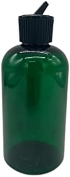 Prirodne farme 8 oz Green Boston BPA Besplatne boce - 3 pakovanja Prazni spremnici za ponovno punjenje - esencijalna ulja - aromaterapija | Crni izborni poklopac - izrađen u SAD-u
