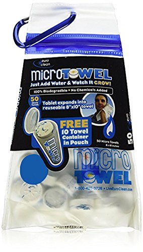 Euroclean MicroTowel 100 pakovanje i obrišite prikrivene kapsule za ručnike 8 X10 krpe Biorazgradible, nema kemijskog dodavanja - za ubijanje, ribolov, putovanja i više!