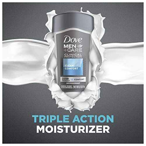 Dove Muškarci + Klinička zaštita antiperspirant 72-satni znoj i mirisa zaštita Clean Comfort XL antiperspirant za muškarce Formulirane s trostrukim akcijskim hidratama 2.7oz