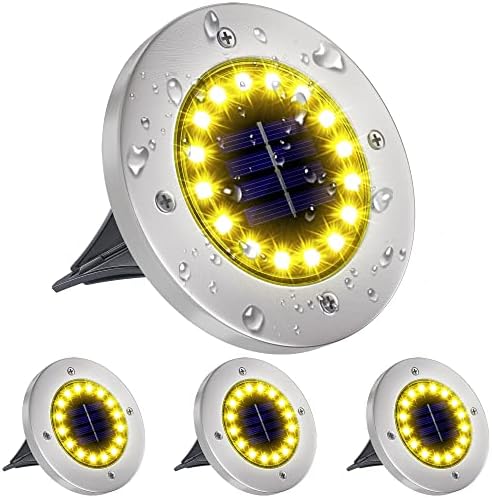 NFESOlarna solarna svjetla na otvorenom sa 16 LED, svijetlim solarnom podzemnom svjetlima vanjske vodootporne solarne diske za staze za vrtnu turmu