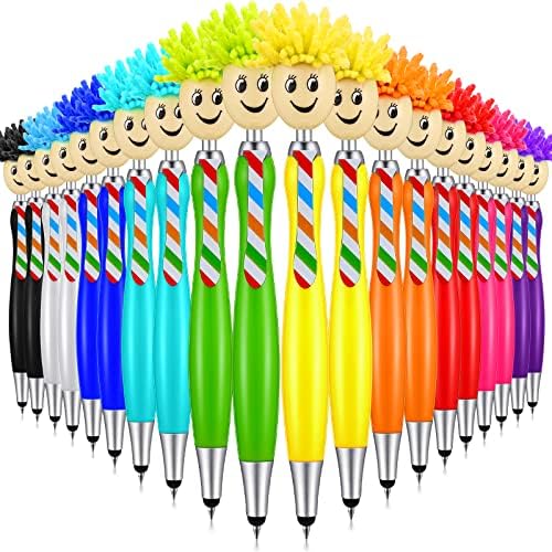 Mainites mop head olovke za čišćenje sljedilo za čišćenje ballpoint 3 u 1 Stylus olovke Dister Creative Fun Topper olovke Mop marker marker gel mastilo rolo vrata za djecu i odrasle, 10 boja