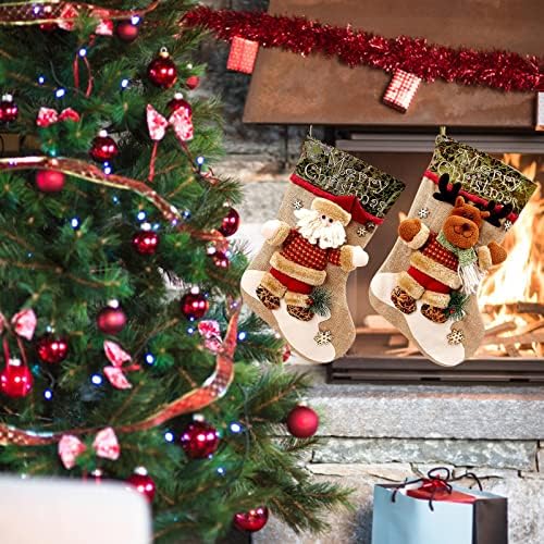 Božićni čarapa Veliki Xmas Čarape Dekoracija SANTA Snjegovinski jeleni čarapa Božićne ukrase i stranački dodatak Gnome brade za izradu za izradu