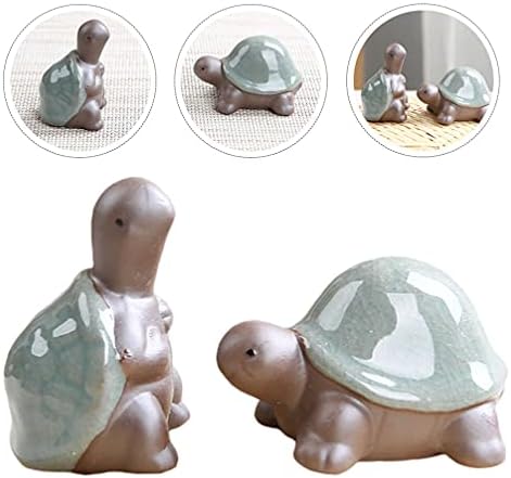 Nolitoy 2pcs keramička kornjača kornjača figurice Retroporcelain Minijature Vrtni dekor Tea Kućni