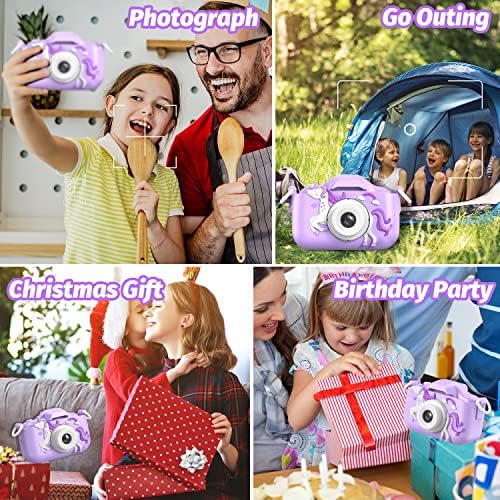 MgaoLo dječje igračke za djecu od 3-12 godina Dječaci Djevojčice, HD digitalna Video kamera sa zaštitnim silikonskim poklopcem,Božićni rođendanski pokloni sa 32GB SD karticom