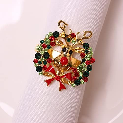 Kliješta listova Tree Sneg Salveni Buckle Sapkin Bell Božićni božićni prsten salveta za odmor Je drag nakita