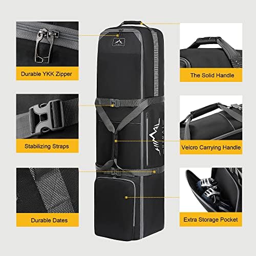 Gohimal Golf putna torba sa točkovima, 900D teška Oxford tkanina za golf putna torbica za aviokompanije