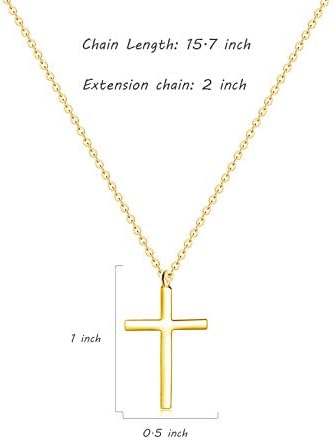 Cross privjesak za žene 18K pozlaćeni nehrđajući čelik maleni krst ogrlica jednostavna hrišćanska vjerska ogrlica za djevojčice